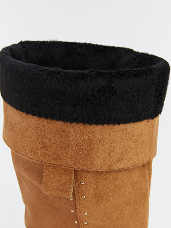 Süet Görünümlü Kadın Çizme - Görsel 7