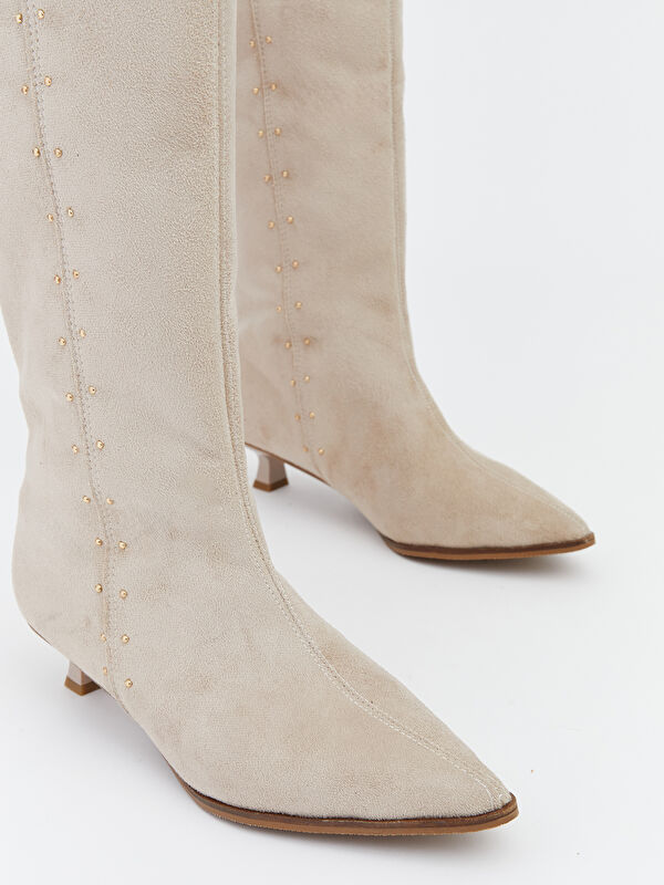 Süet Görünümlü Kadın Çizme - Görsel 4