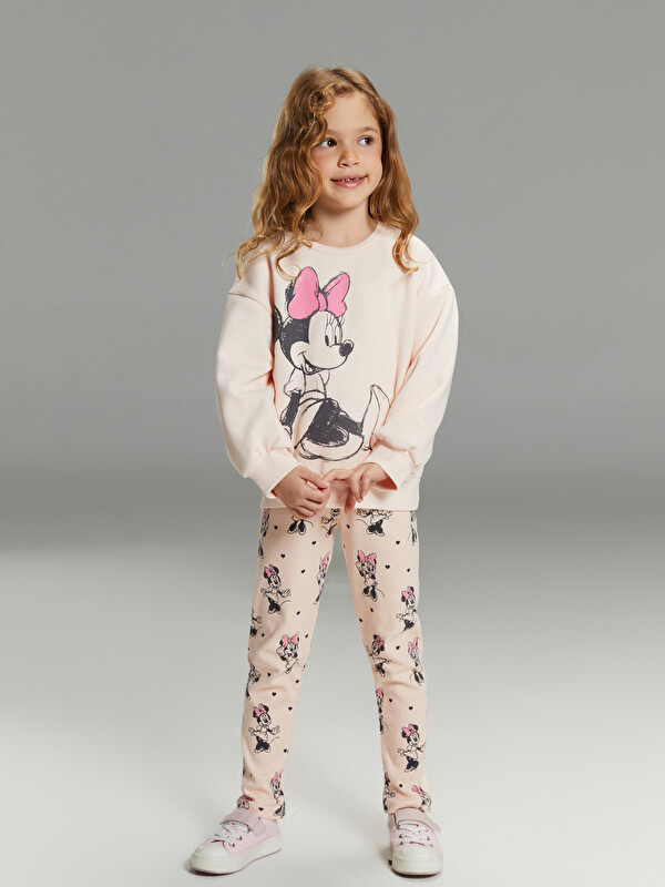 LCW Kids Minnie Mouse Baskılı Kız Çocuk Tayt