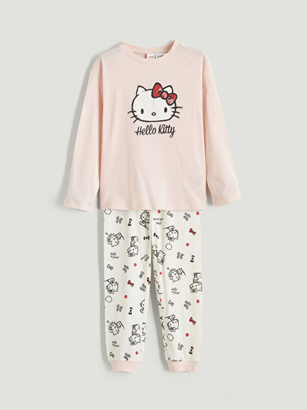 LCW Kids Hello Kitty Baskılı Kız Çocuk Pijama Takım