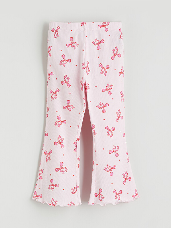 LCW Kids Beli Lastikli Fiyonk Baskılı Kız Çocuk Pijama Alt