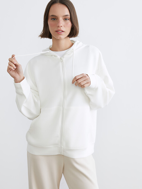 KOOR SPORT Hooded Oversize Women's Zipper Sweatshirt