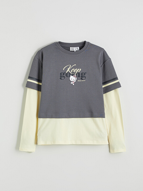 LCW Kids Hello Kitty Baskılı Kız Çocuk Sweatshirt