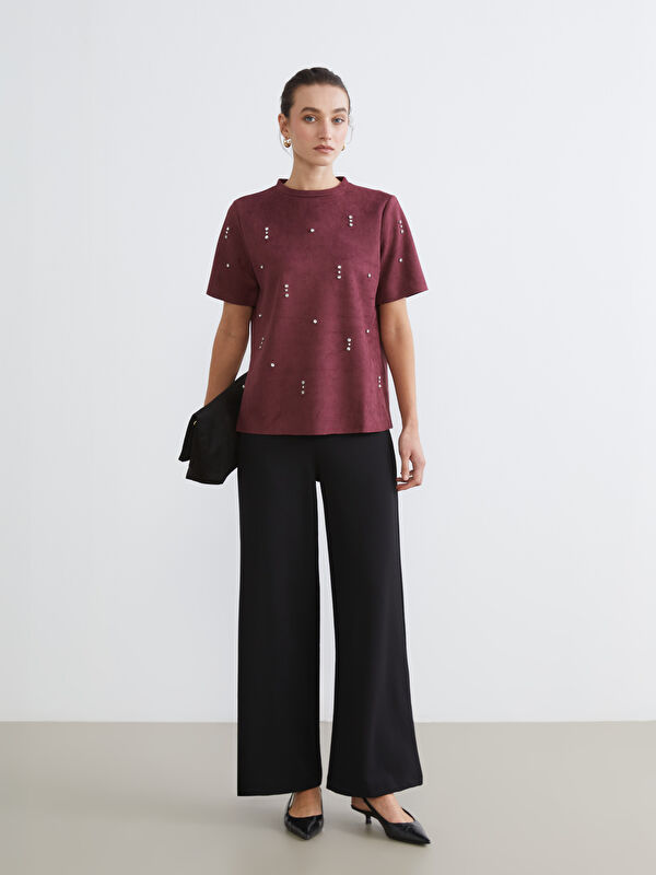 LCW Comfort Beli Lastikli Geniş Paça Kadın Pantolon