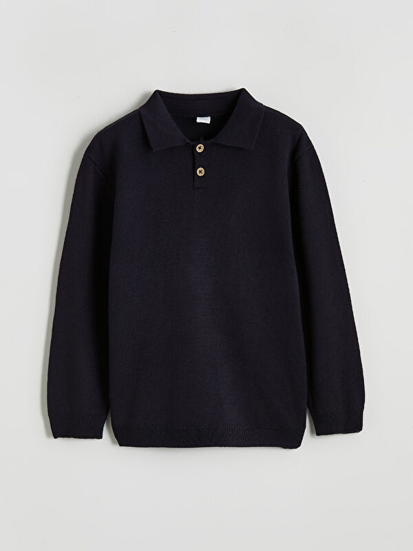 LCW Kids Polo Yaka Uzun Kollu Erkek Çocuk Kazak