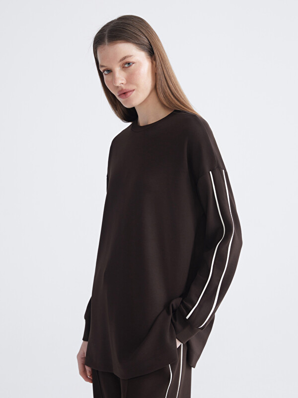 LCW EVERYDAY Bisiklet Yaka Oversize Kadın Sweatshirt Tunik