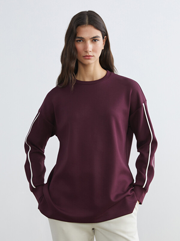 LCW EVERYDAY Bisiklet Yaka Oversize Kadın Sweatshirt Tunik