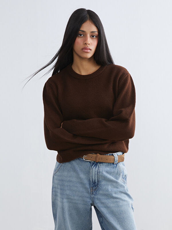 XSIDE Rundhalsausschnitt Damen Strickpullover