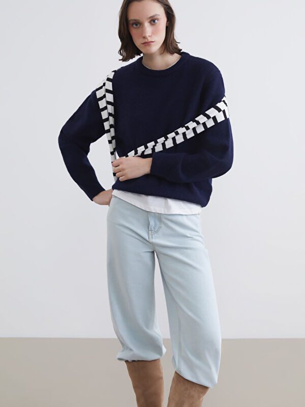 XSIDE Rundhalsausschnitt Damen Strickpullover