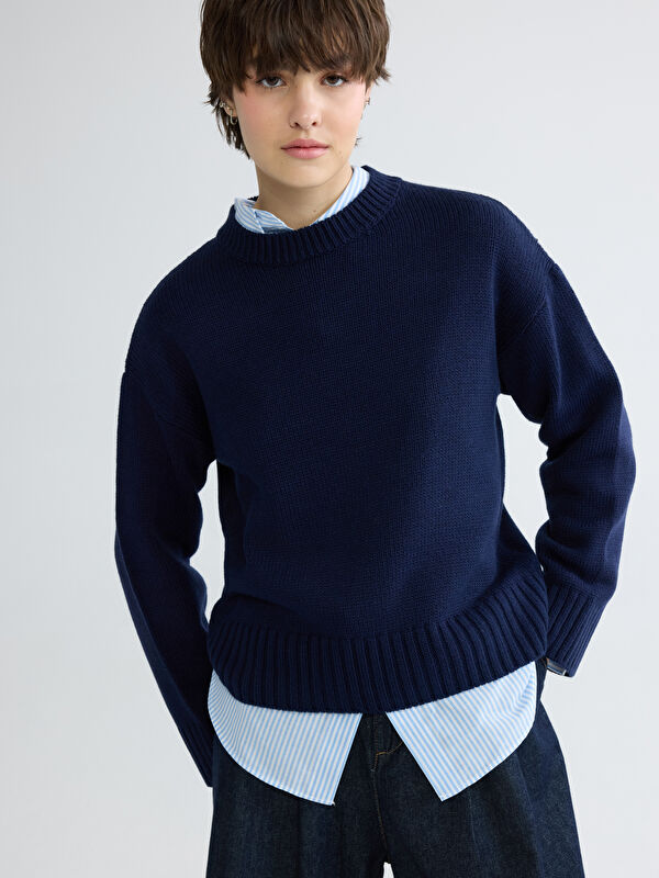 XSIDE Rundhalsausschnitt Damen Strickpullover