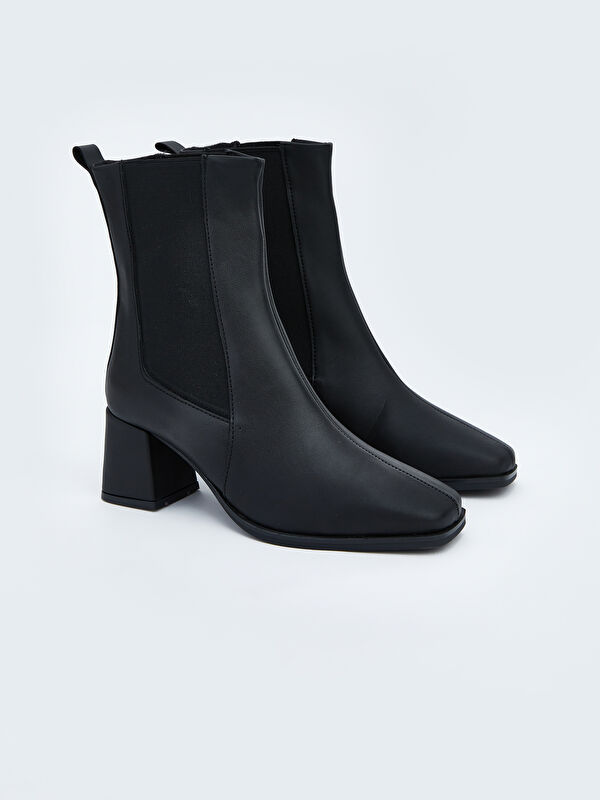 Deri Görünümlü Topuklu Kadın Bot - Görsel 2