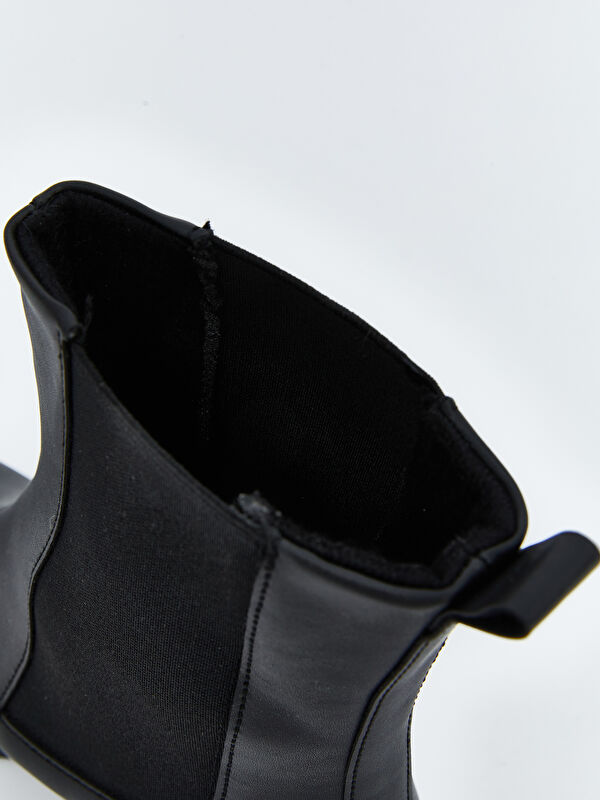 Deri Görünümlü Topuklu Kadın Bot - Görsel 6