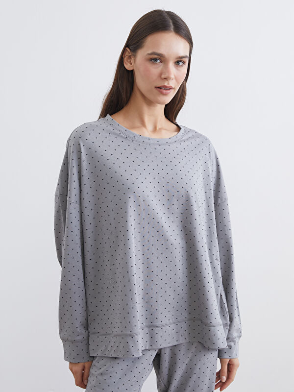 LCW DREAM Bisiklet Yaka Puantiyeli Kadın Pijama Takımı