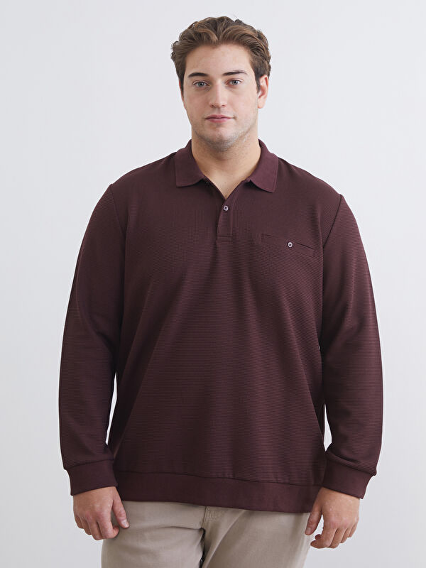 LCWAIKIKI Classic Büyük Beden Polo Yaka Erkek Sweatshirt