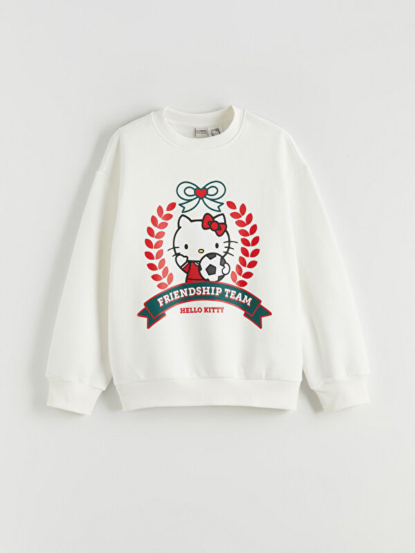 LCW Kids Қыздарға арналған қалың свитшот Hello Kitty принтті