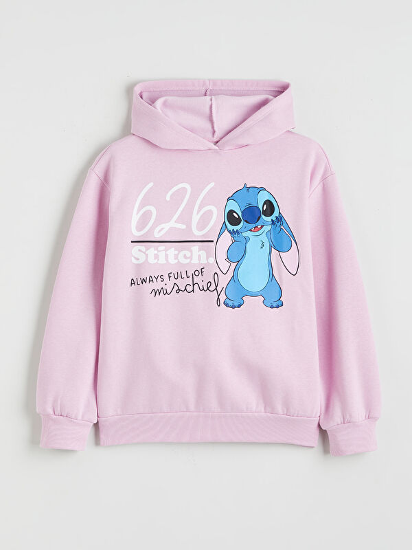 LCW Kids Stitch Baskılı Kız Çocuk Kalın Sweatshirt