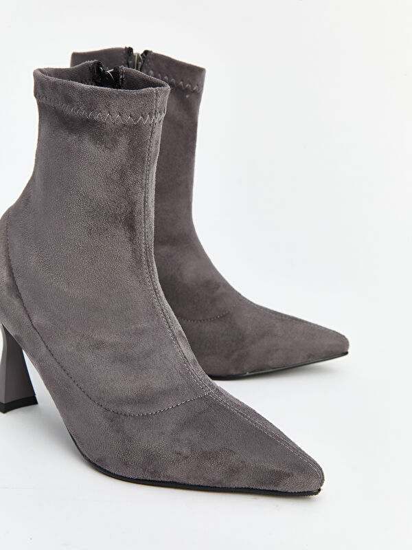 Fermuarlı Kadın Topuklu Bot - Görsel 4