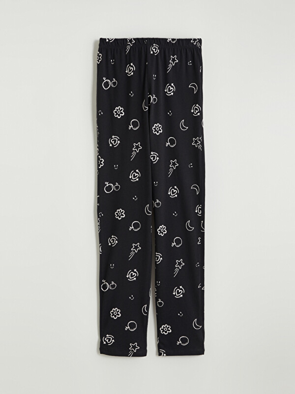 LCW Kids Beli Lastikli Desenli Kız Çocuk Pijama Alt
