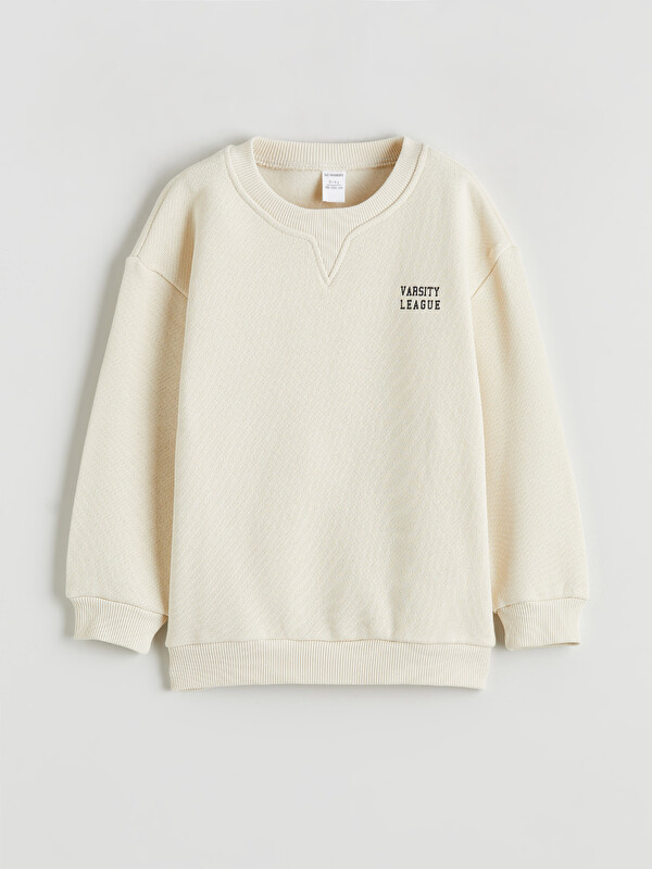 LCW Kids Bisiklet Yaka Baskılı Erkek Çocuk Sweatshirt