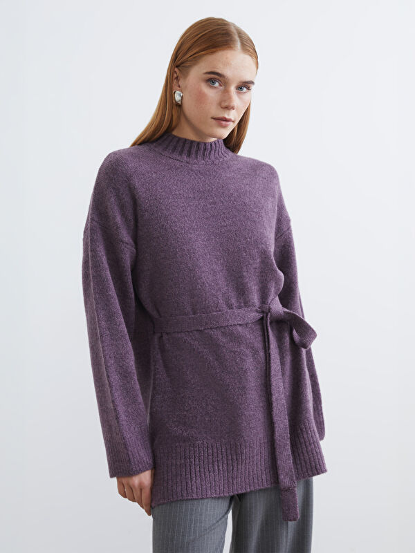 LCW Modest Yarım Balıkçı Yaka Oversize Kadın Triko Tunik