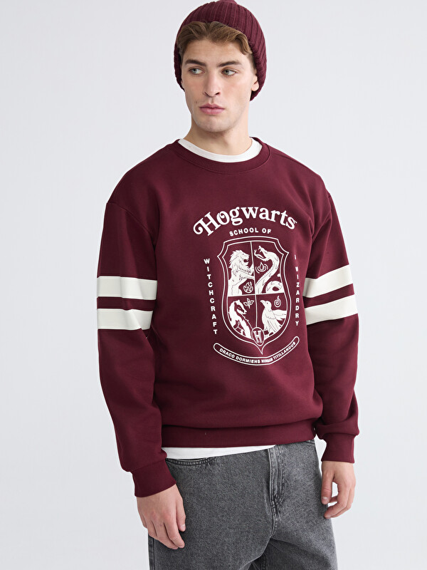 XSIDE Bisiklet Yaka Harry Potter Baskılı Erkek Kalın Sweatshirt