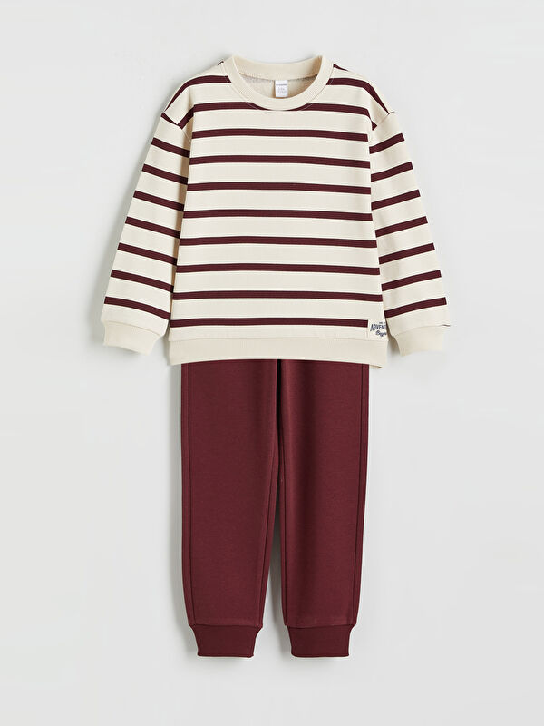 LCW Kids Çizgili Erkek Çocuk Sweatshirt ve Eşofman Alt