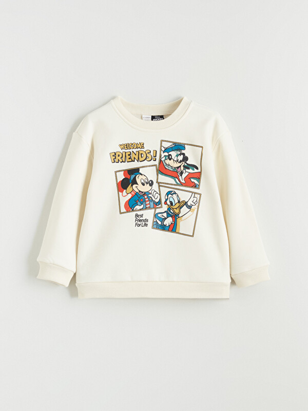 LCW Kids Mickey Mouse Baskılı Erkek Çocuk Kalın Sweatshirt