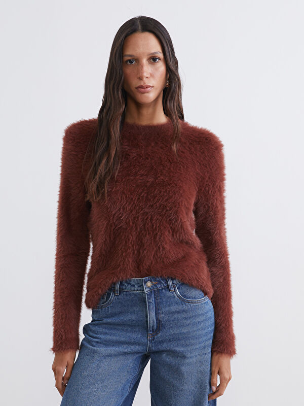 LCW Vision Crew Neck Women's Plush Knit Sweater