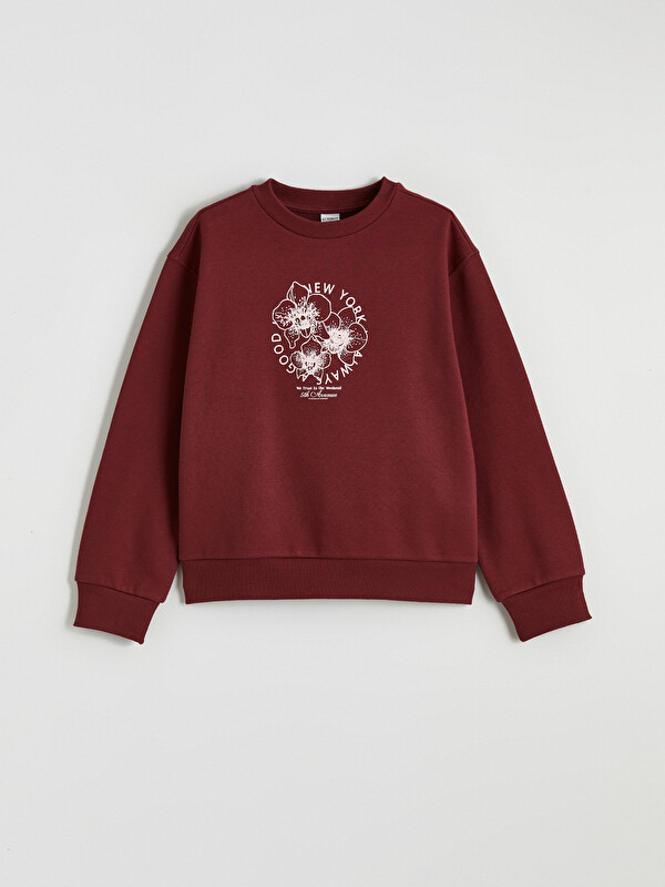LCW Kids New York Baskılı Kız Çocuk Kalın Sweatshirt