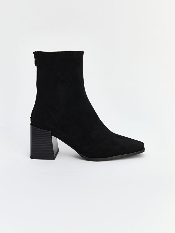 Süet Görünümlü Kadın Topuklu Bot - Görsel 3