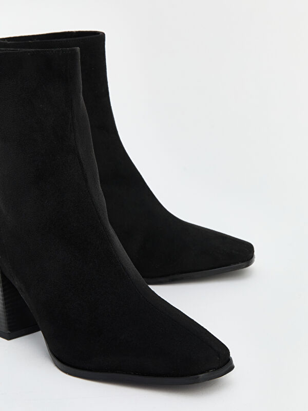 Süet Görünümlü Kadın Topuklu Bot - Görsel 4