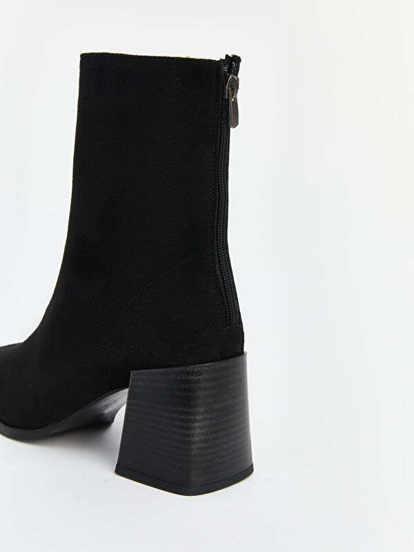 Süet Görünümlü Kadın Topuklu Bot - Görsel 5