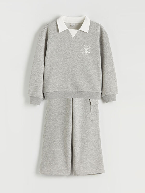 LCW Kids Polo Yaka Kız Çocuk Sweatshirt ve Eşofman Alt