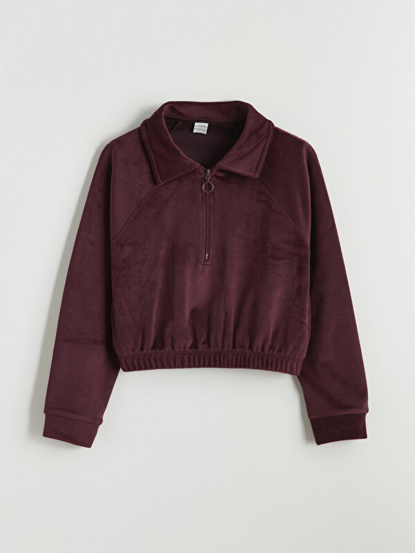 LCW Kids Gömlek Yaka Kız Çocuk Sweatshirt