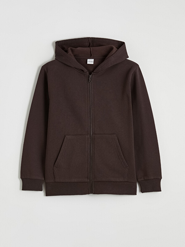LCW Kids Kapüşonlu Erkek Çocuk Fermuarlı Sweatshirt