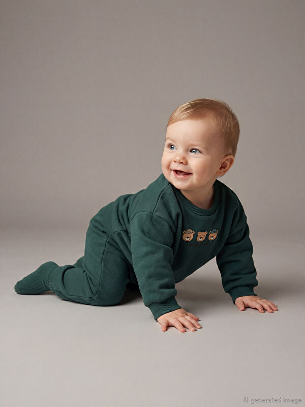 LCW baby Baskılı Erkek Bebek Sweatshirt ve Pantolon