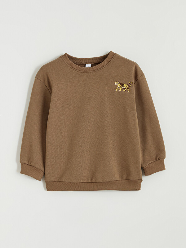 LCW Kids Nakışlı Erkek Çocuk Kalın Sweatshirt