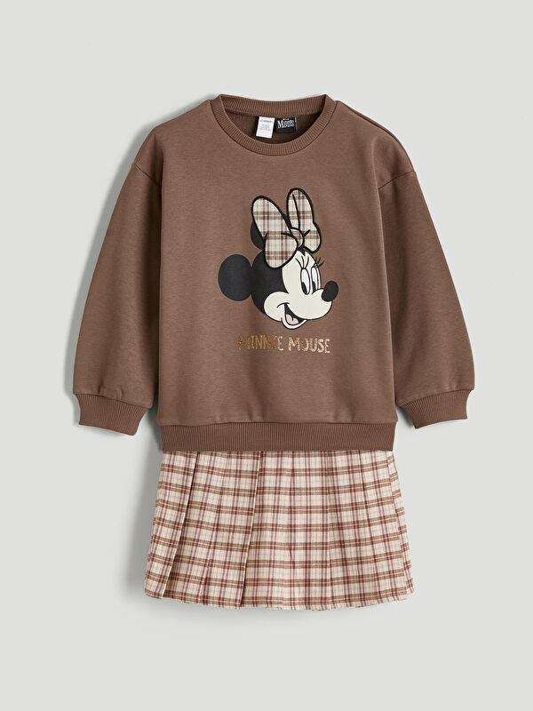 LCW Kids Minnie Mouse Printed Baby Girls' Sweatshirt and Skort Set