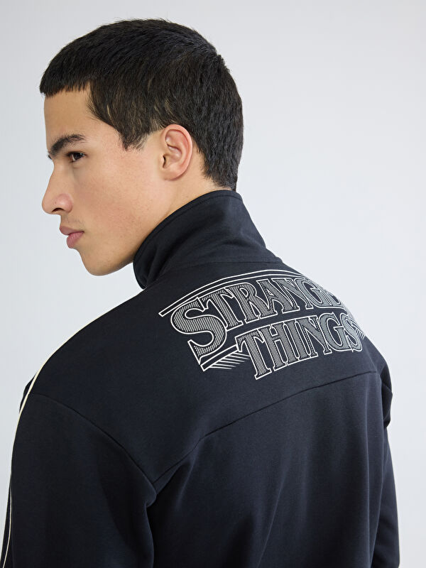 XSIDE Trichterkragen Bedrucktes Dickes Sweatshirt für Herren