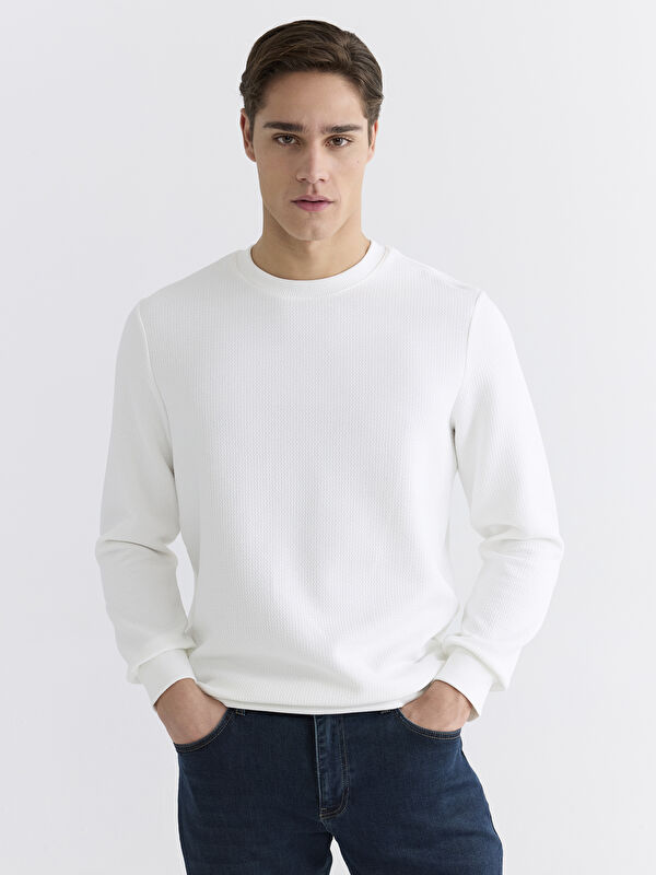 LCWAIKIKI Classic Bisiklet Yaka Erkek Sweatshirt