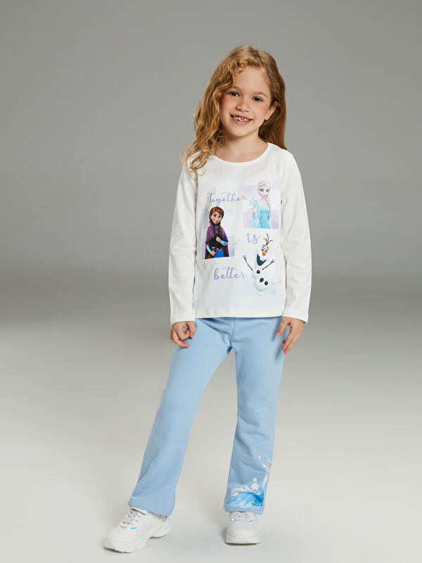 LCW Kids Frozen Baskılı Kız Çocuk Tayt Pantolon