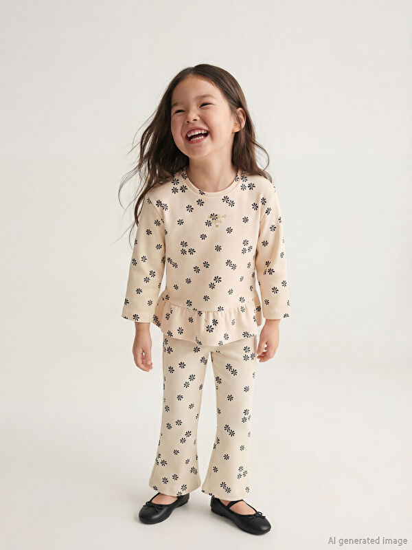 LCW Kids Beli Lastikli Kız Çocuk Tayt Pantolon