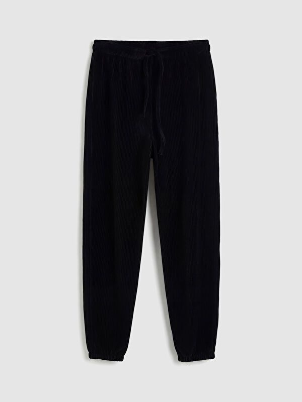 LCW EVERYDAY Beli Lastikli Kadın Kadife Jogger Eşofman Altı