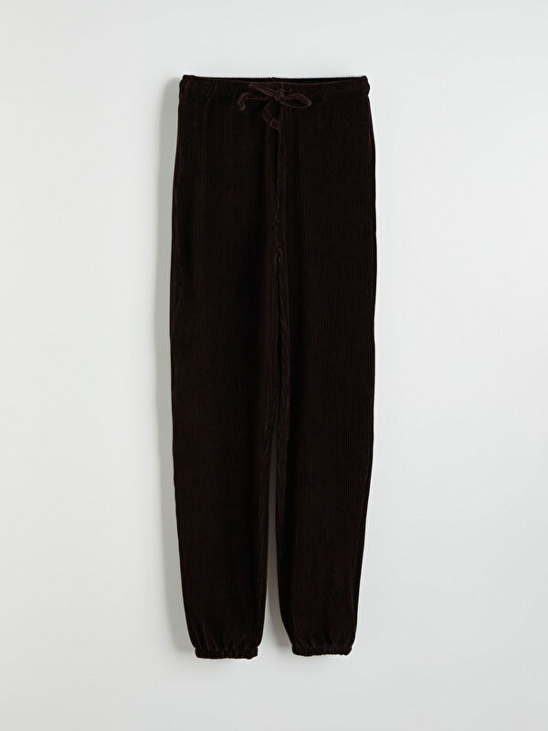 LCW EVERYDAY Beli Lastikli Kadın Kadife Jogger Eşofman Altı