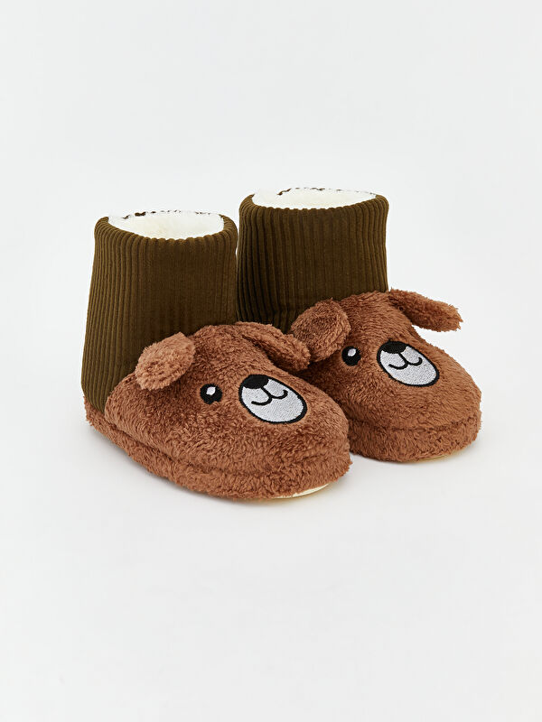 LCW STEPS Hayvan Figürlü Pelüş Erkek Bebek Panduf