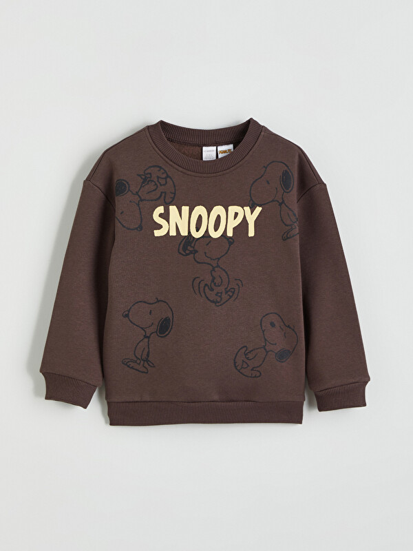 LCW Kids Bisiklet Yaka Snoopy Baskılı Erkek Çocuk Sweatshirt