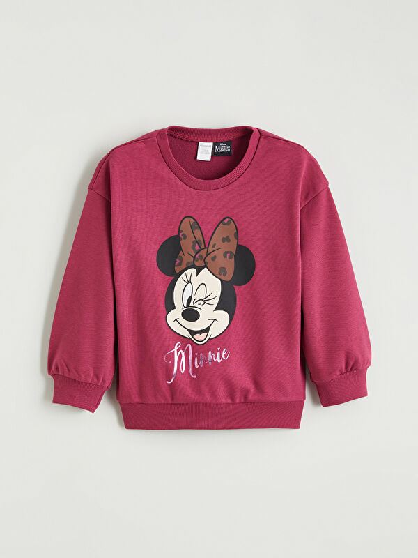 LCW Kids Minnie Mouse Baskılı Kız Çocuk Sweatshirt