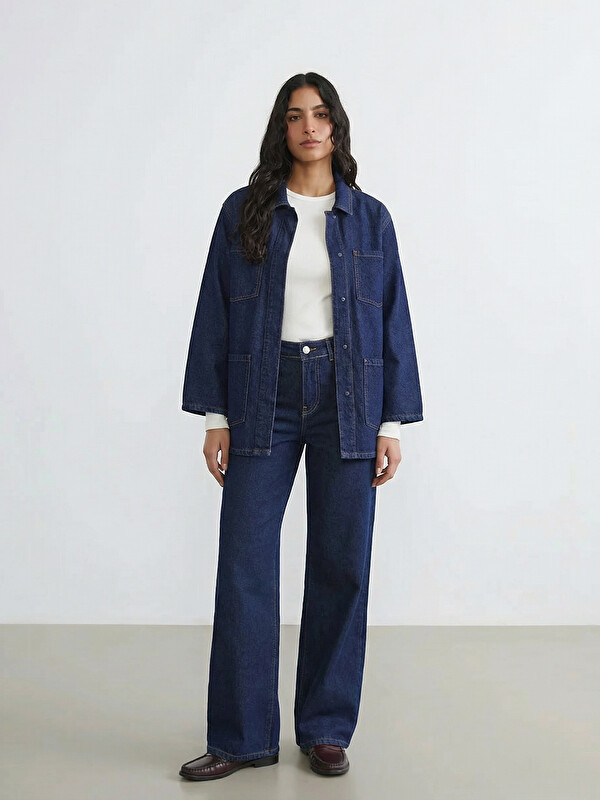 LCW Modest Wideleg Kadın Jean Pantolon