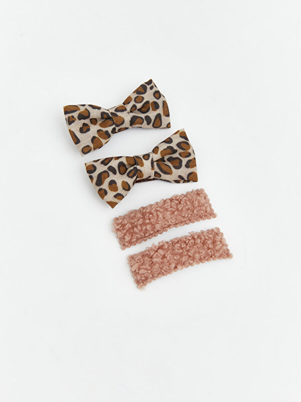 LCW ACCESSORIES Leopard Print Baby Girl Hair Clip Set of Four