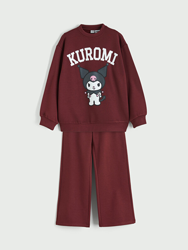 LCW Kids Kuromi Baskılı Kız Çocuk Sweatshirt ve Eşofman Altı